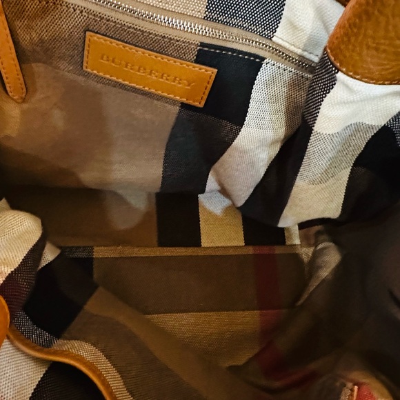 Burberry Brown Leather Tote Bag like new - Picture 5 of 12